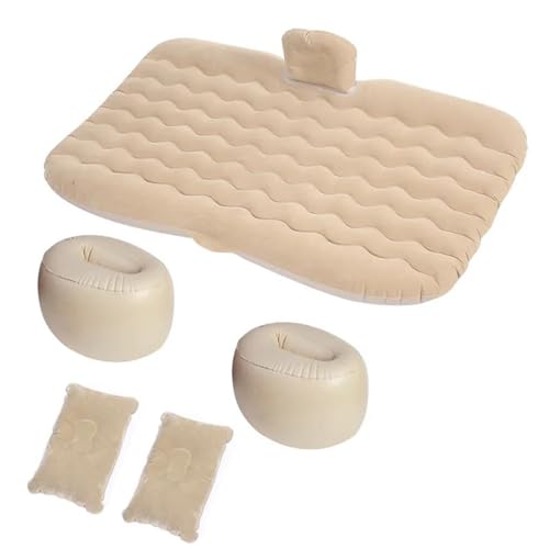 GLILAR Auto Luftmatratze Auto-Reisebett, Multifunktions-Luftmatratze, Automatisch, Aufblasbares SUV-Luftbett, Campingkissen Für Erwachsene, Schlafmatratze, Autozubehör(Beige,Size 2)