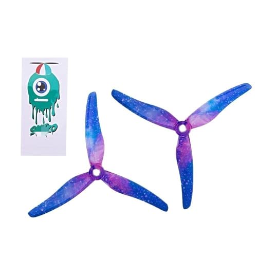 LSFWJP for Gemfan 8 stücke/4 Paar 51433 5 Zoll 3 Klinge/tri-Klinge Propeller Props CW CCW bürstenlosen Motor FPV Propeller for FPV Racing drohne (Color : 4 Pair Sky Color)