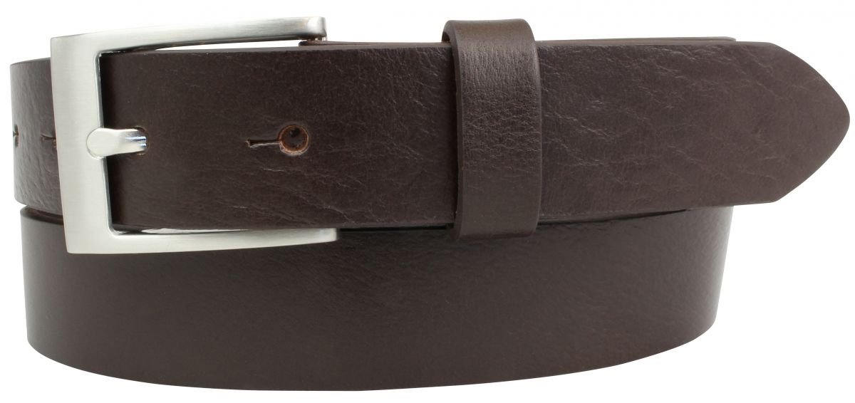 BELTINGER Gürtel aus Vollrindleder 3 cm | Anzug-Gürtel für Damen Herren 30mm | Chino-Gürtel mit massiver Schnalle | Braun 90cm