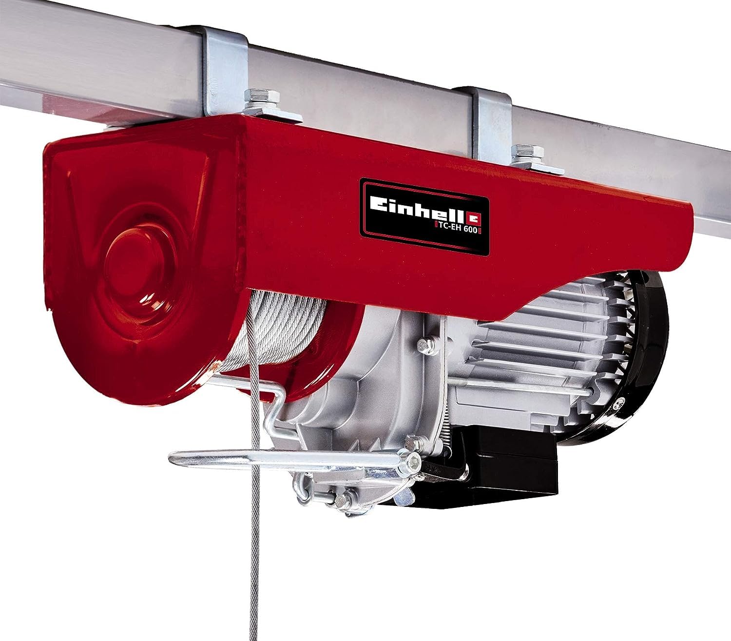 Einhell Seilhebezug TC-EH 600 (1050 W, Tragkraft ohne Umlenkrolle 300 kg auf 18 m/mit Umlenkrolle 600 kg auf 9 m, 18 m Drahtseil (Ø 4,5 mm), inkl. Sicherheitsbügel am Lasthaken)