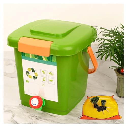 Küchenkomposteimer, Arbeitsplatte mit Wasserhahn, zum Sammeln von Kompost, Flüssigkeit, Komposteimer, praktisches Recycling von Lebensmittelabfällen, Küchenkomposteimer, Stil 1 (8 l), 1 Set