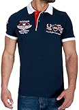 Karl's People Herren Poloshirt mit hochwertigen Stick Details Menswear Fahsion T-Shirt Polo 6681, Größe M, Farbe Navy