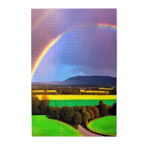 Abend-Regenbogen-Holzpuzzle, Haustier-Puzzle, Familientreffen, Stressabbau-Puzzle