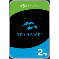 Seagate Skyhawk 2TB interne Festplatte HDD, Videoaufnahme bis zu 64 Kameras, 3.5 Zoll, 64 MB Cache, SATA 6 Gb/s, Silber, FFP, inkl. 3 Jahre Rescue Service, Modellnr.: ST2000VX017