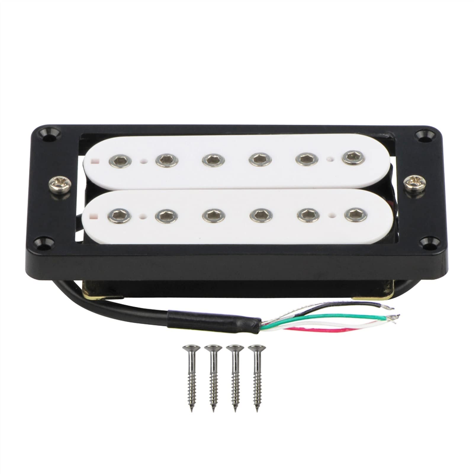 ZENGXUE Humbucker Pickup Guitar Bridge Pickup Keramik Magnet Weiß Mit Schwarzem Flachem Rahmen Humbucker Tonabnehmer Set