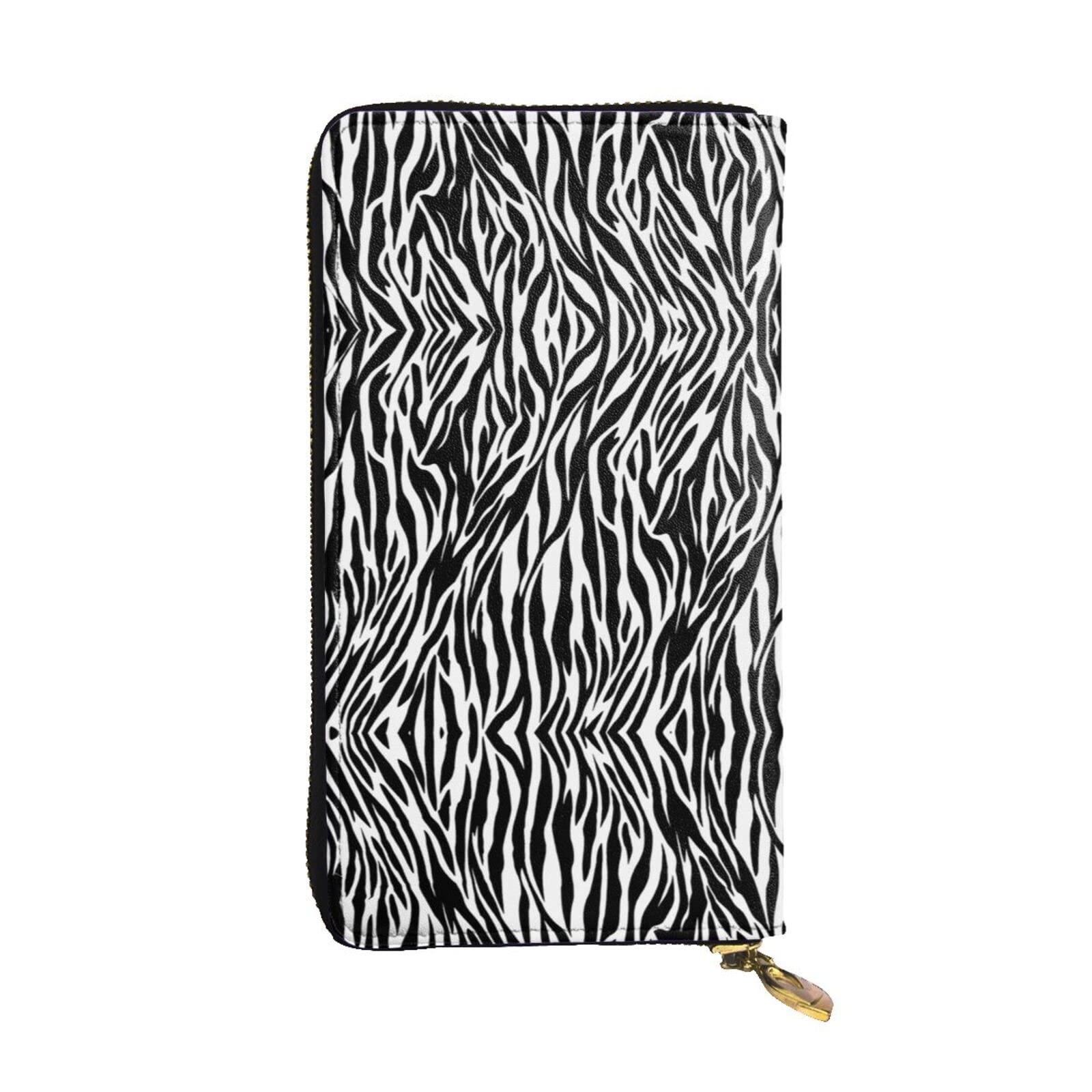 DMORJ Lange Clutch-Geldbörse aus Leder, Zebra-Druck: 19 x 10 cm, bequem, leicht, wasserdicht, langlebig, schönes Geschenk, Schwarz, Einheitsgröße, Schwarz , Einheitsgröße