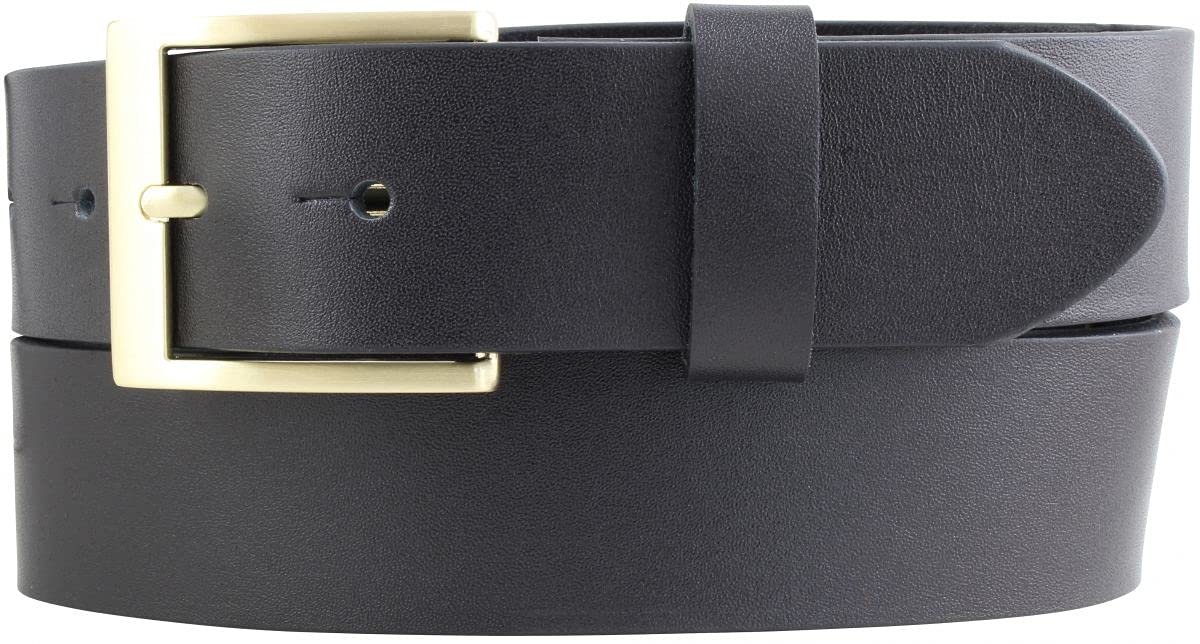 BELTINGER Überlängen-Gürtel aus Vollrindleder 4 cm | 120-180 cm Ledergürtel für Herren mit Gürtelschnalle Gold 40mm | Herren-Gürtel in Übergrößen | Schwarz 180cm