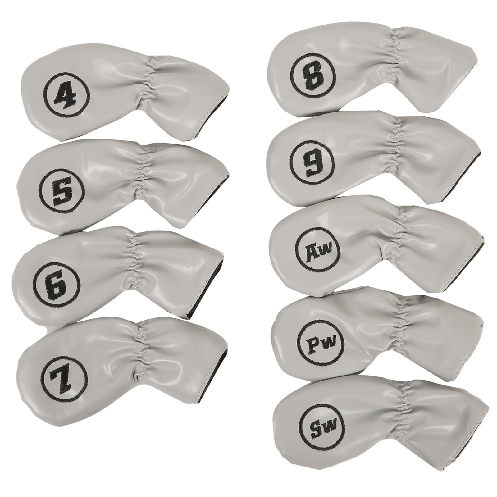 9Pcs wasserdichte Golfplätze Putter Abdeckung Eisen Kopf Abdeckung PU Leder Golfplätze Club Abdeckung Eisen Headcover Golfplätze Club Kopf Abdeckung Set