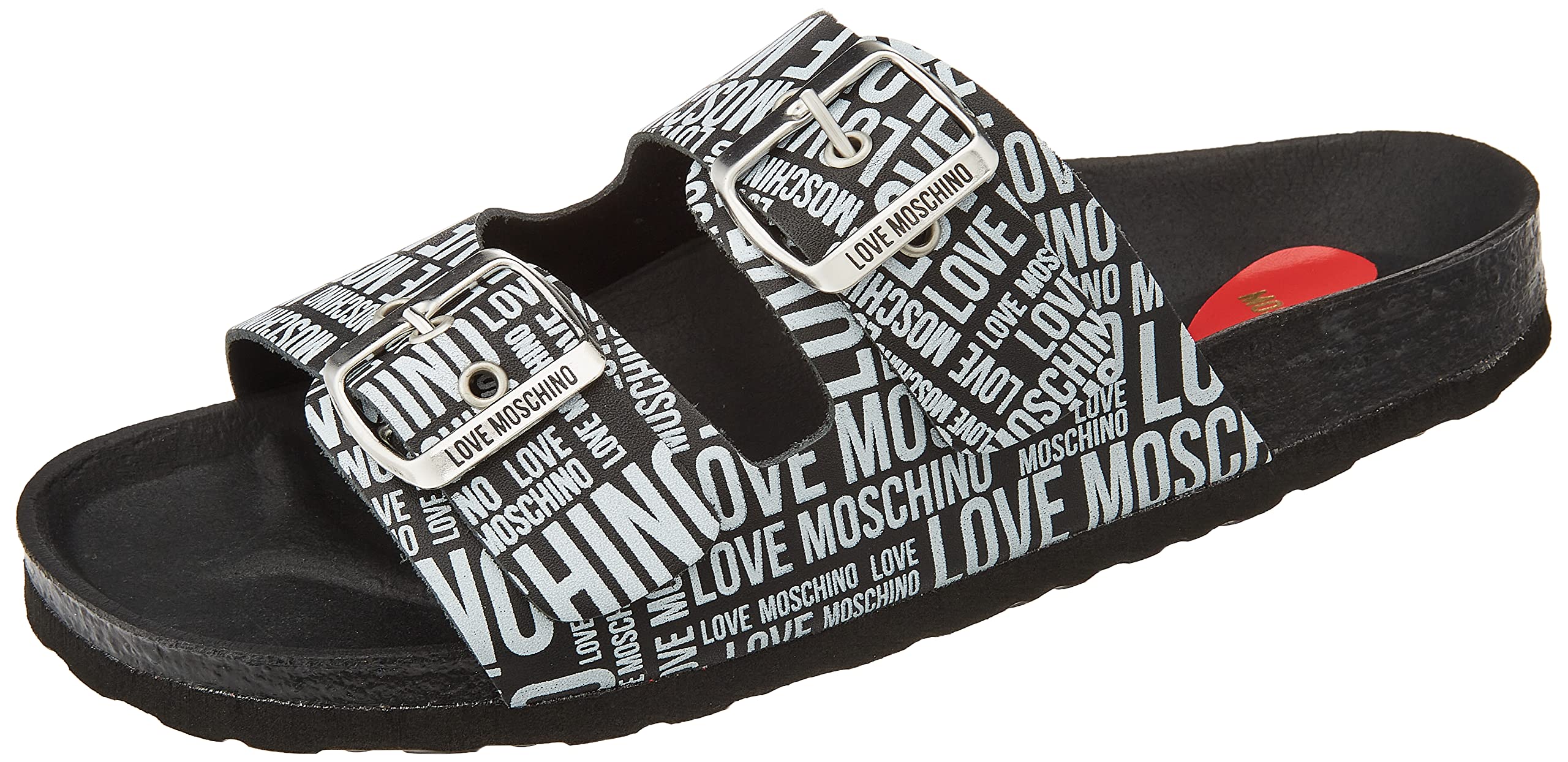 Love Moschino Damen Collezione Primavera Estate 2022 Sandale, Schwarz, 37 EU