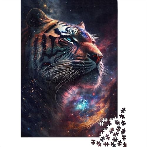 Cosmic King Space Tiger Puzzle für Erwachsene und Teenager, 1000-teiliges Puzzle für Erwachsene und Teenager, Entspannungspuzzle, Denksportaufgaben, 75 x 50 cm