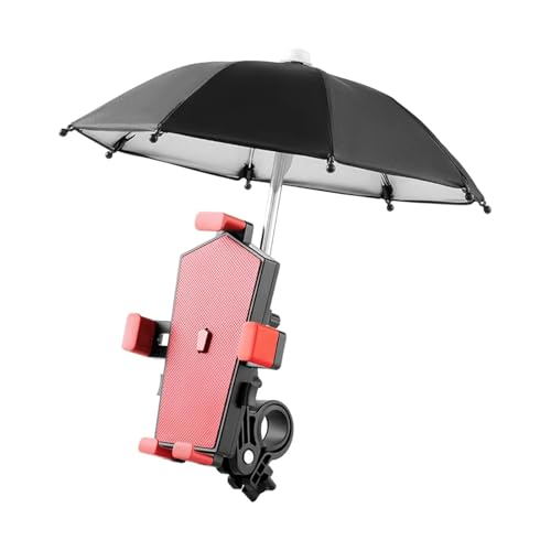 Handyhalterung Motorrad Telefonhalter Für Den Lenker 360 ° Drehbar Motorrad-Telefonhalter Halterung Dekoratives Motorradzubehör Handyhalter Fahrrad(Red with Umbrella)