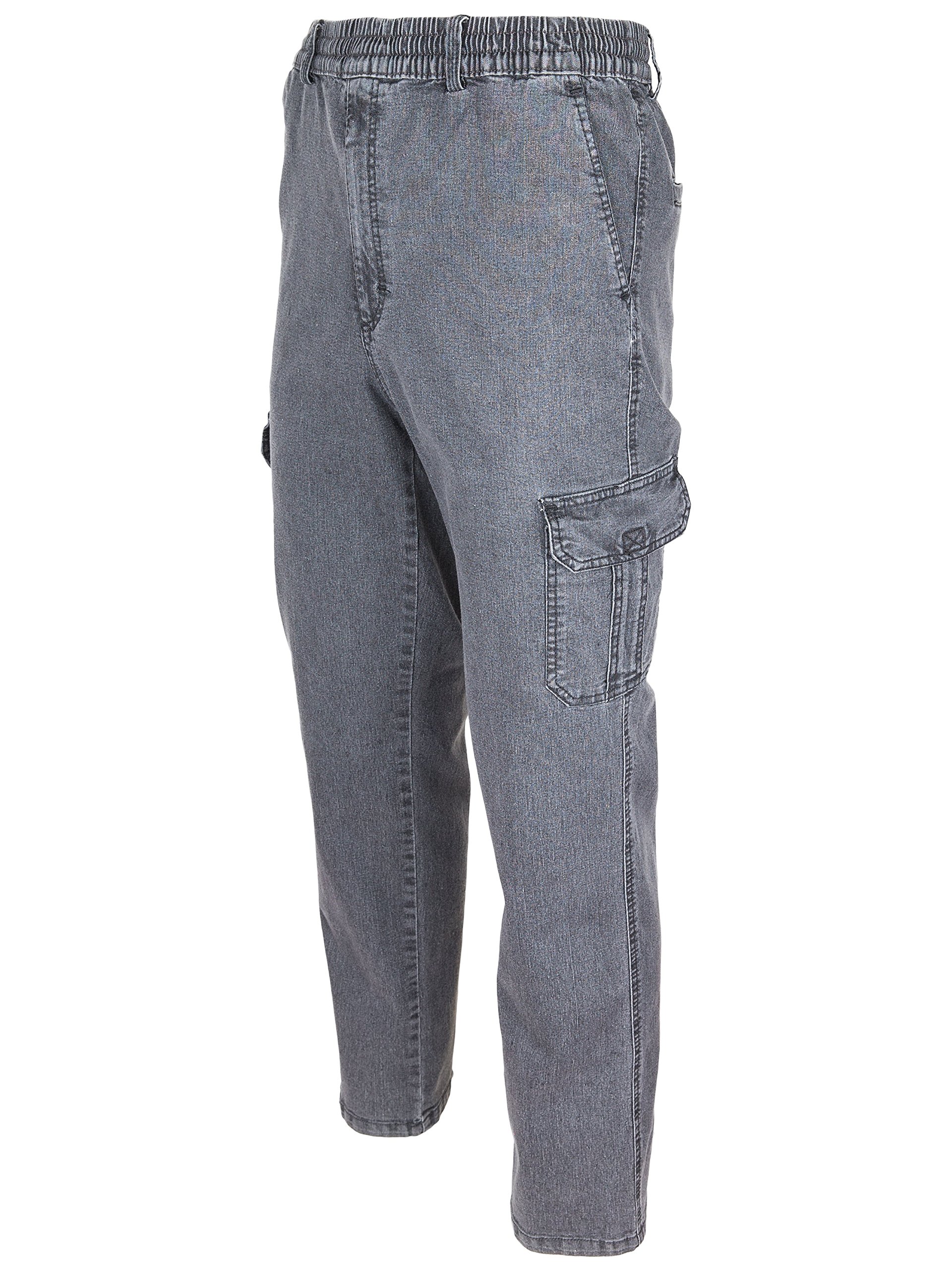 SOUNON Herren Jeans, Cargojeans, Schlupfhose Schlupfjeans, Stretchjeans Anthrazit, Groesse: M