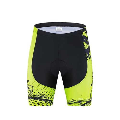 ZiYouao Radlerhose Herren 9D gepolsterte Radhose Herren Damen Downhill MTB Fahrradhose Rennradhose Tights Bike Shorts Reithose Fahrradhose(Green,S)