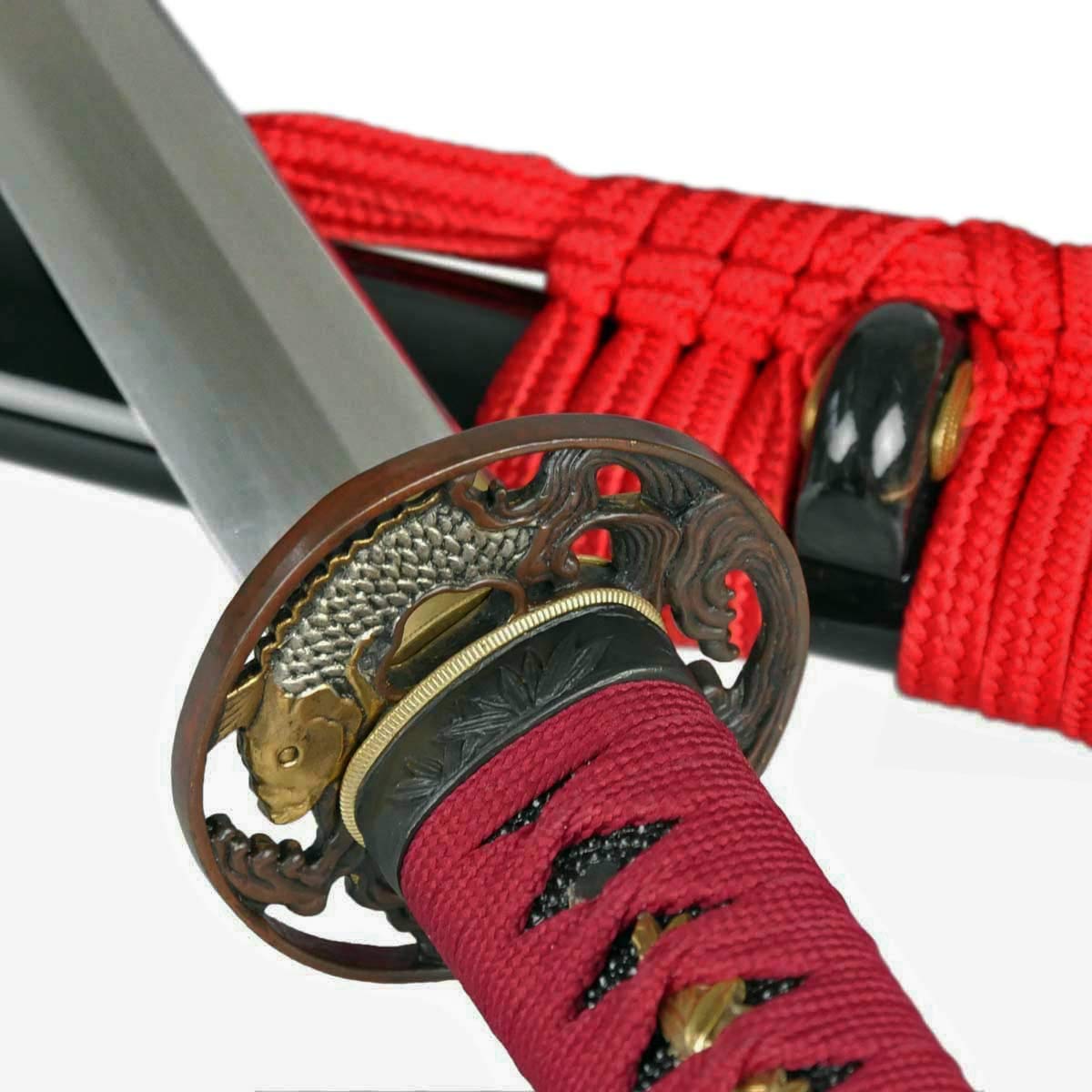 Toshiro Swords Katana Nishikigoi Samuraischwert Metall Klinge aus hochwertigem Kohlenstoffstahl sehr scharf!