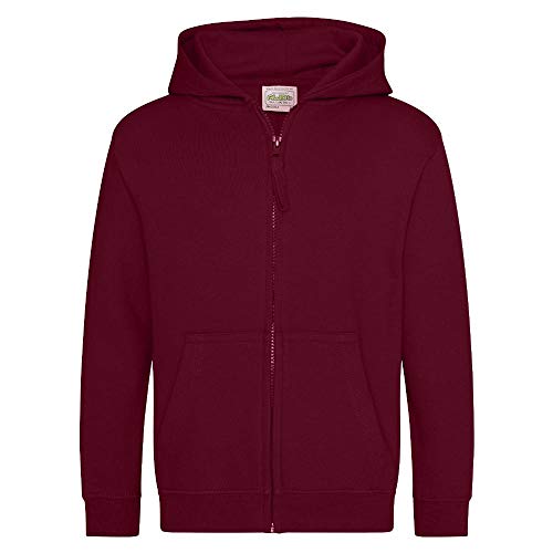 Just Hoods - Kinder Sweatjacke mit Kapuze/Burgundy, 12/13 (XL)