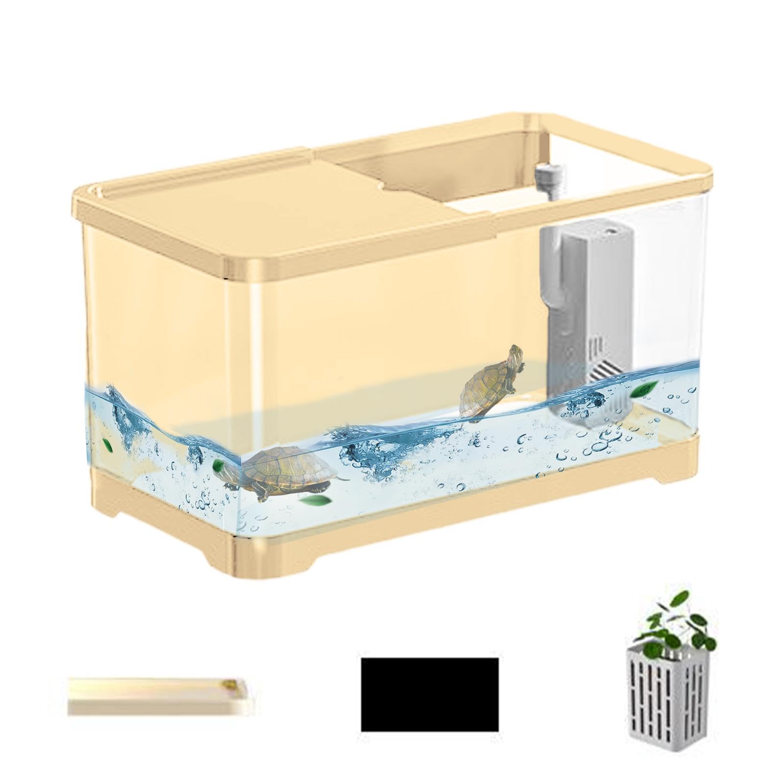 Aquarium, dekoratives Goldfisch-Aquarium-Starter-Set, Goldfischtank, kleines Betta-Fischtank, kleines Aquarium, Salzwasser-Aquarium-Set, vielseitiges Aquarium für Quallen, Guppy-Garnelen