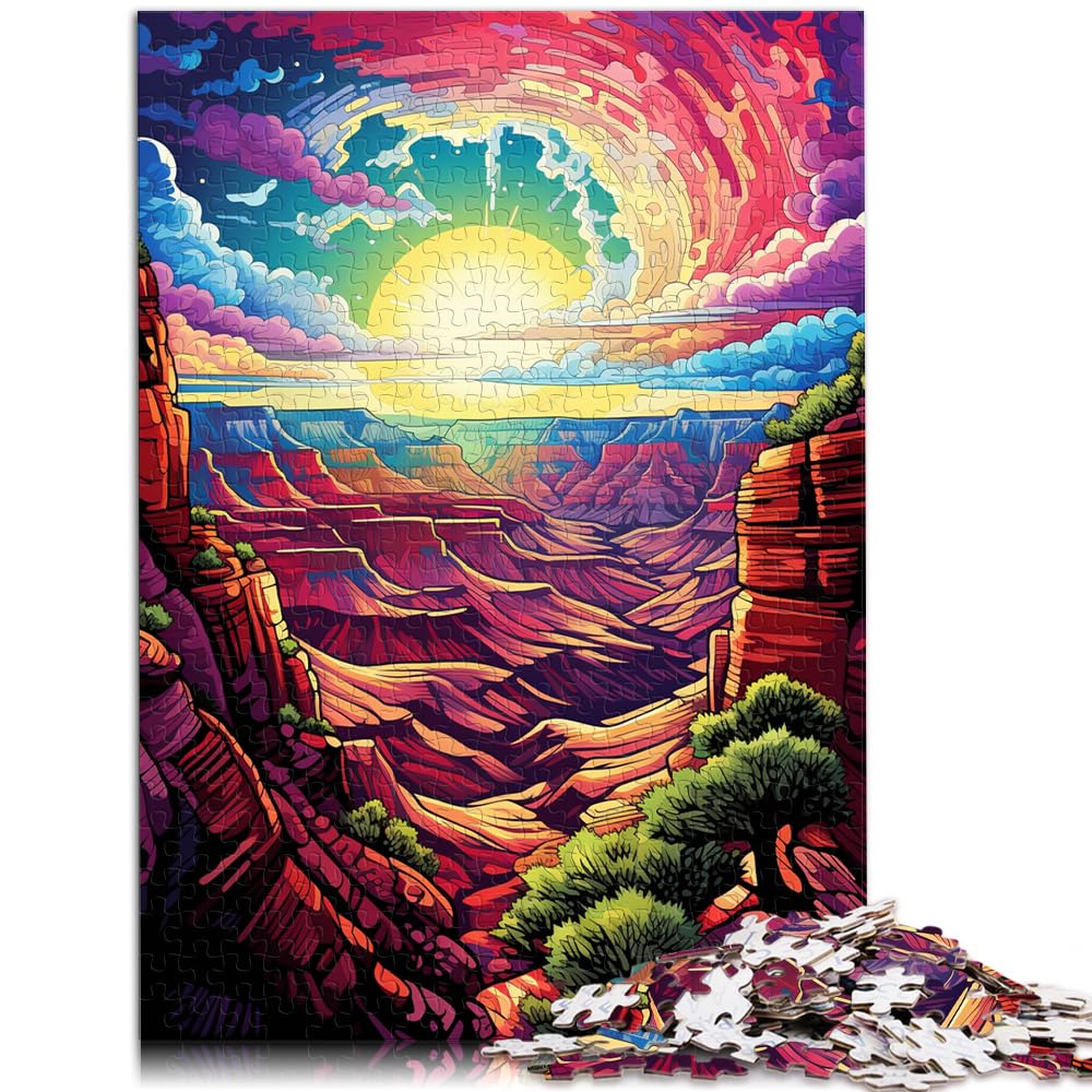 Puzzle Bunte Psychedelie am National Grand Canyon 1000-teiliges Puzzle Holzpuzzle Anspruchsvolles, schwieriges Puzzle 1000 Teile (50 x 75 cm)