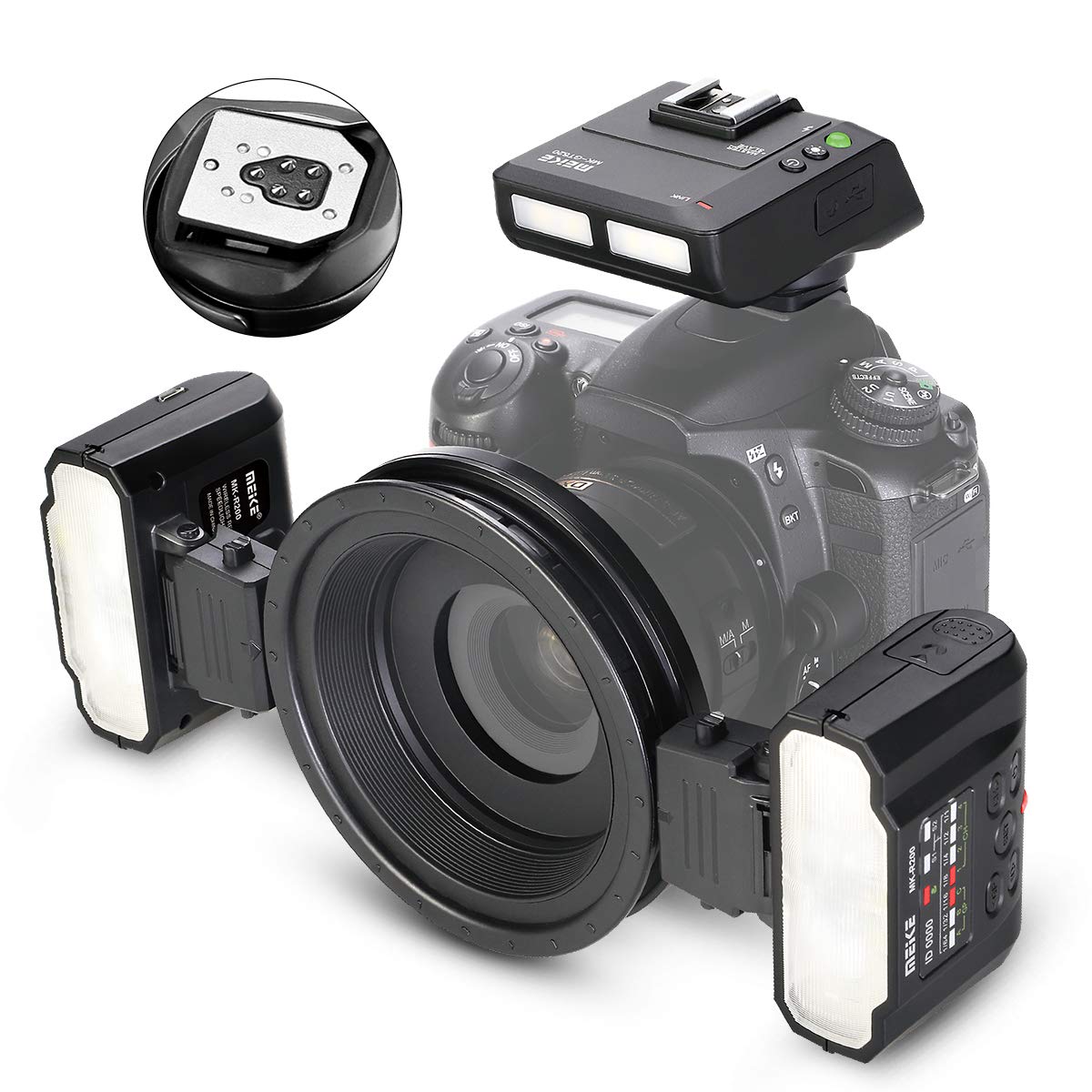 Meike MK-MT24II-C 2,4 g Wireless Makro Twin Blitz-Kit für DSLR- und Mirrorless-Kameras