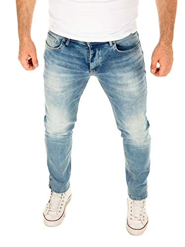 WOTEGA Jeans Herren Alistar Slim fit - Stretch Jeanshose - Blaue Hose für Männer, Blau (Flint Stone 183916), W34/L34