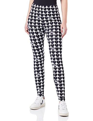 Love Moschino Women's Leggings Casual Pants, White Black, M