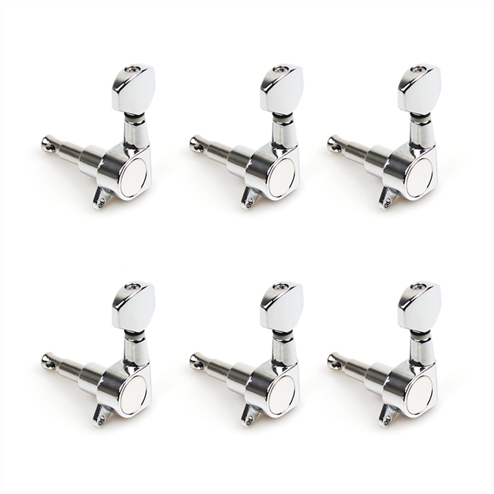 ALFAAL Gitarren-Tuning-Pegs-Tuner-Maschinenköpfe Für Akustische E-Gitarren-Chrome 3R3L 6R 6L. Gitarre (Color : Chrome 6L)