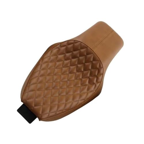 KMWSHAN Sitz Für Harley Sportster Iron 883 XL883N 2010-2015 Motorrad Fahrer- Und Beifahrersitz (Color : Brown Rhombic)