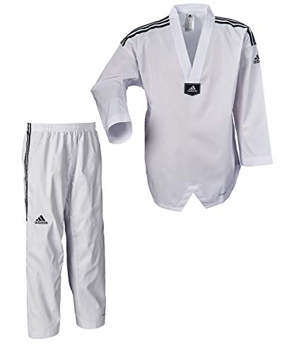 adidas Taekwondoanzug, adi Fighter Eco mit Streifen, weißes Revers (210)