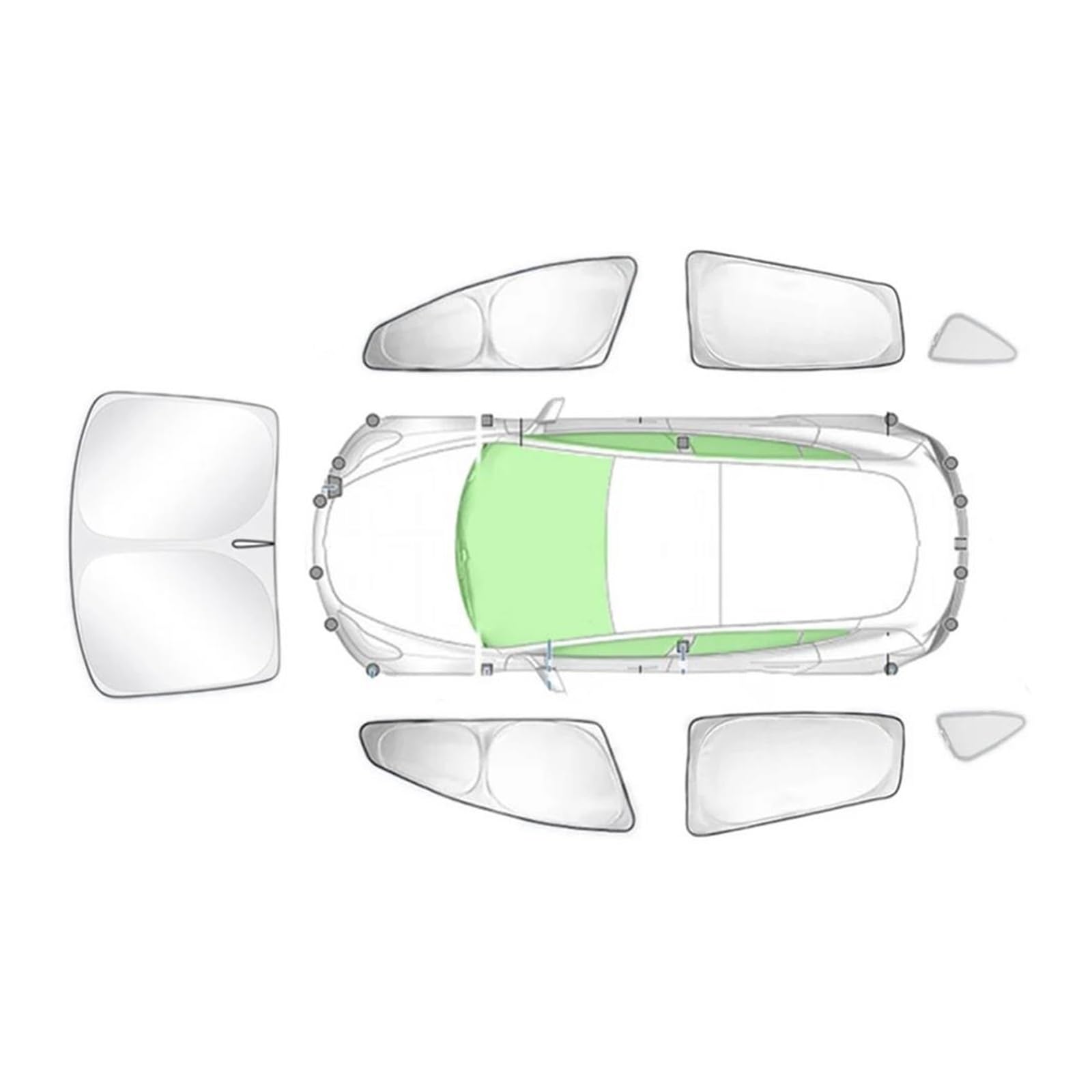 Sonnenblende Sonnenschutz Aus Silberbeschichtetem Stoff Für Tesla Für Modell 3 Y 2020-2023 Seitenfenster-Sichtschutz-Sonnenschutz Für Camping Autofenster(7PCS M-3)