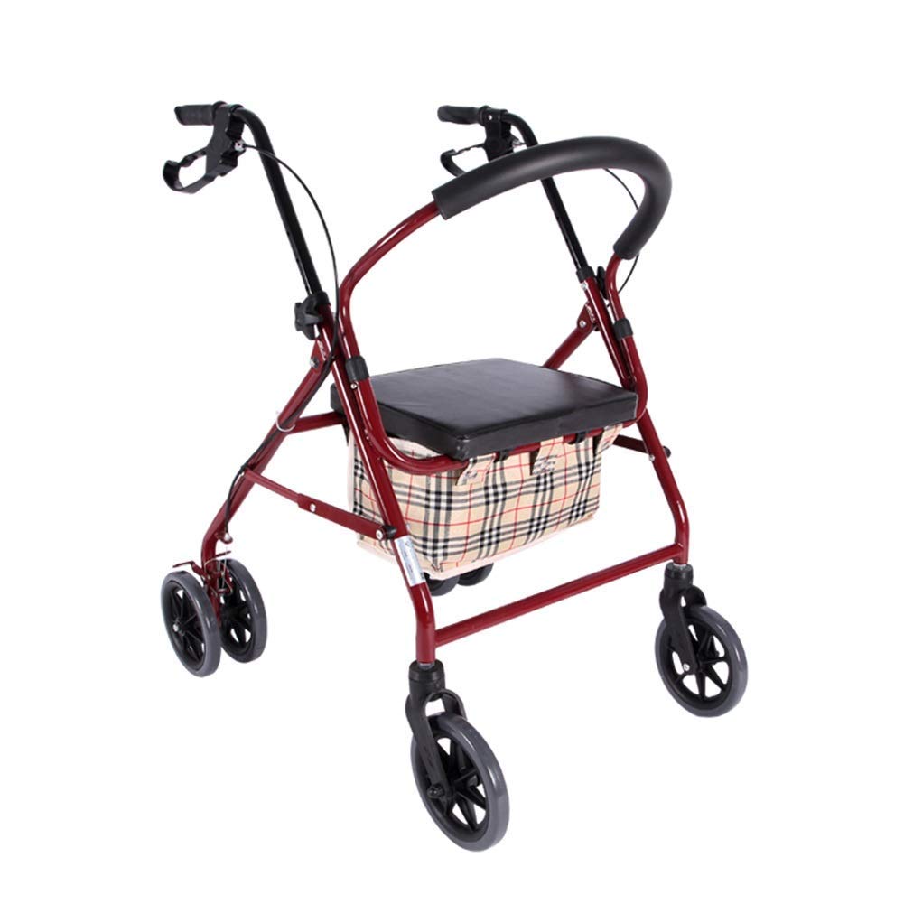 Rely on Walking Walker für Senioren Rollator Vierrädriger Gehwagen, faltbarer Einkaufswagen, höhenverstellbar, Reiseeinkaufstools für ältere Menschen Comfortable anniversary