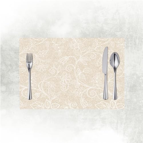 Mank Tischsets aus Airlaid 40 cm x 30 cm | Platzset aus stoffähnlichem Material | für Gastronomie und Feiern ideal | 100 Stück | Darlyn (Hellbraun)