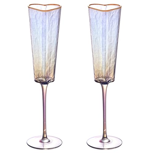 2 Stück Champagnerflöte Elegantes Liebesherz Verzierte Glasbecher Für Paare Elegantes Trinkgeschirr Für Hochzeiten