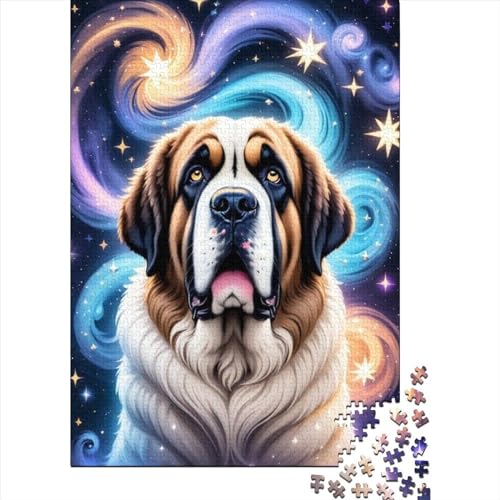 Puzzle für Erwachsene, Tier-Fantasie-Hund, Puzzle für Erwachsene, 500 Stück, für Erwachsene und Jugendliche, schwierige und herausfordernde Holzbrett-Puzzles, Größe: 52 x 38 cm