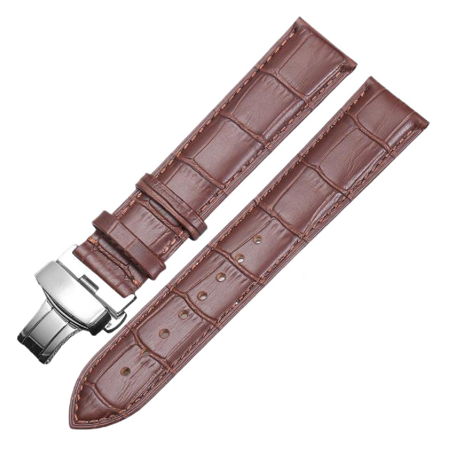 SpaRcz Armband aus echtem Leder, verlängertes Armband, dickes Ersatzarmband, 18-24mm, Farbe 5, 21mm