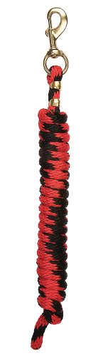 Weaver Führleine Poly Leder Seil mit massivem Messing 225, Snap, Coral/Französisch Blau/Mint/Lavendel, 5/20,3 cm X 10 ', rot/schwarz