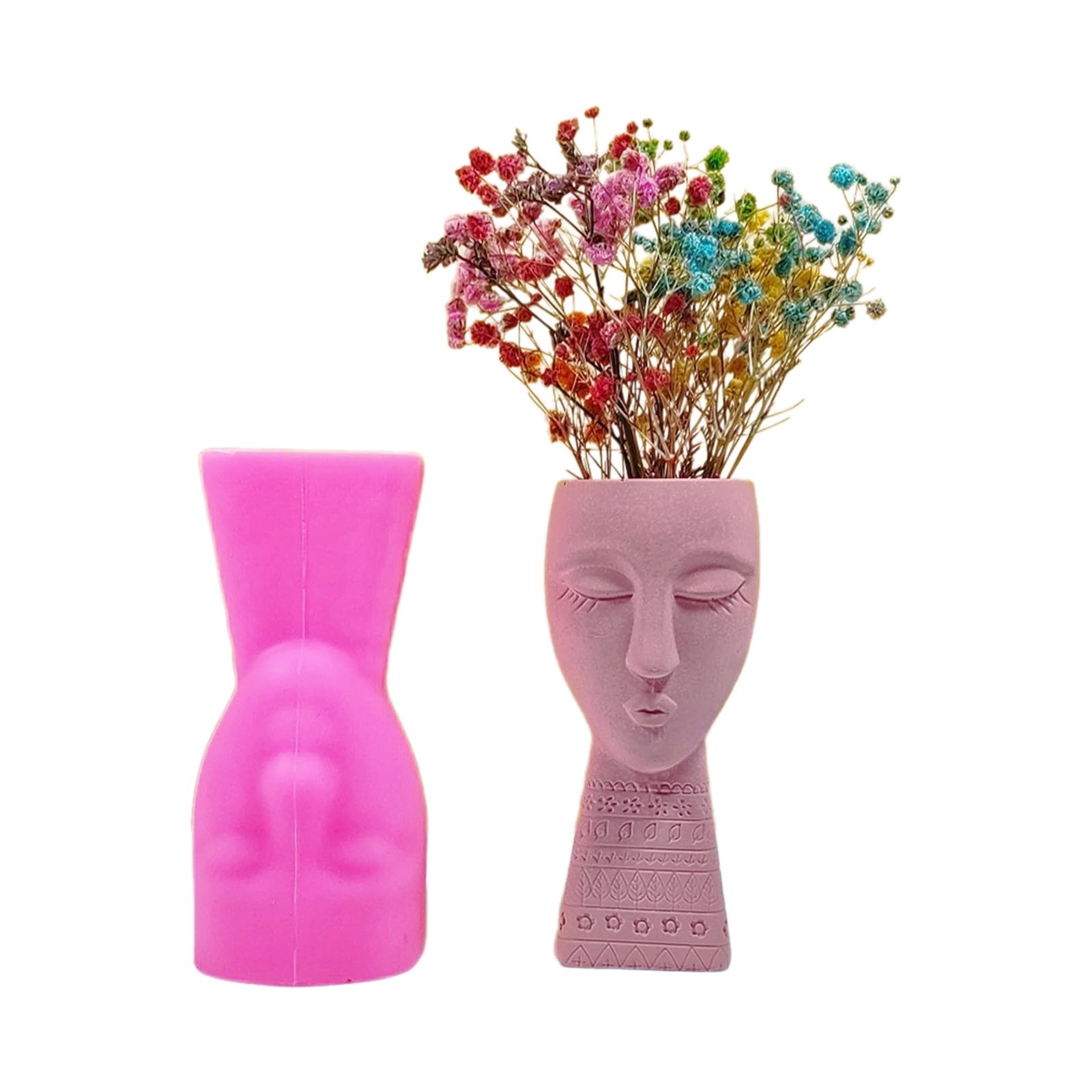 Pflanzgefäß-Vase, künstlerische Figur, Zement-Form, Silikon-Textur, Blumentopf-Form, geeignet für handgefertigte Sukkulenten