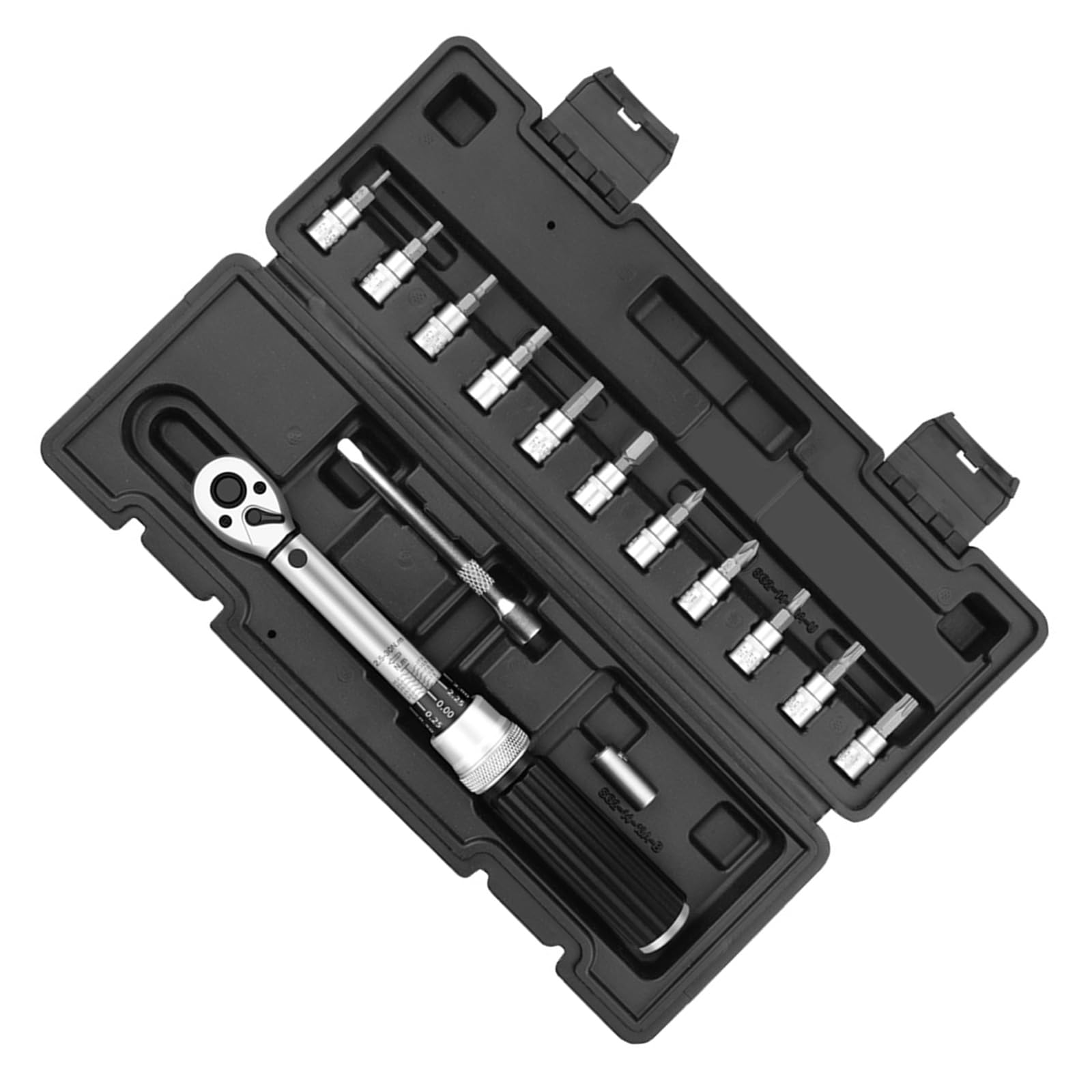 Einstellbarer Drehmomentschlüssel, 6,35 mm (1/4 Zoll), 2,5–30 Nm, Drehmomentschlüssel, austauschbarer Kopf, drehbarer Schraubenschlüssel für mechanische Reparatur