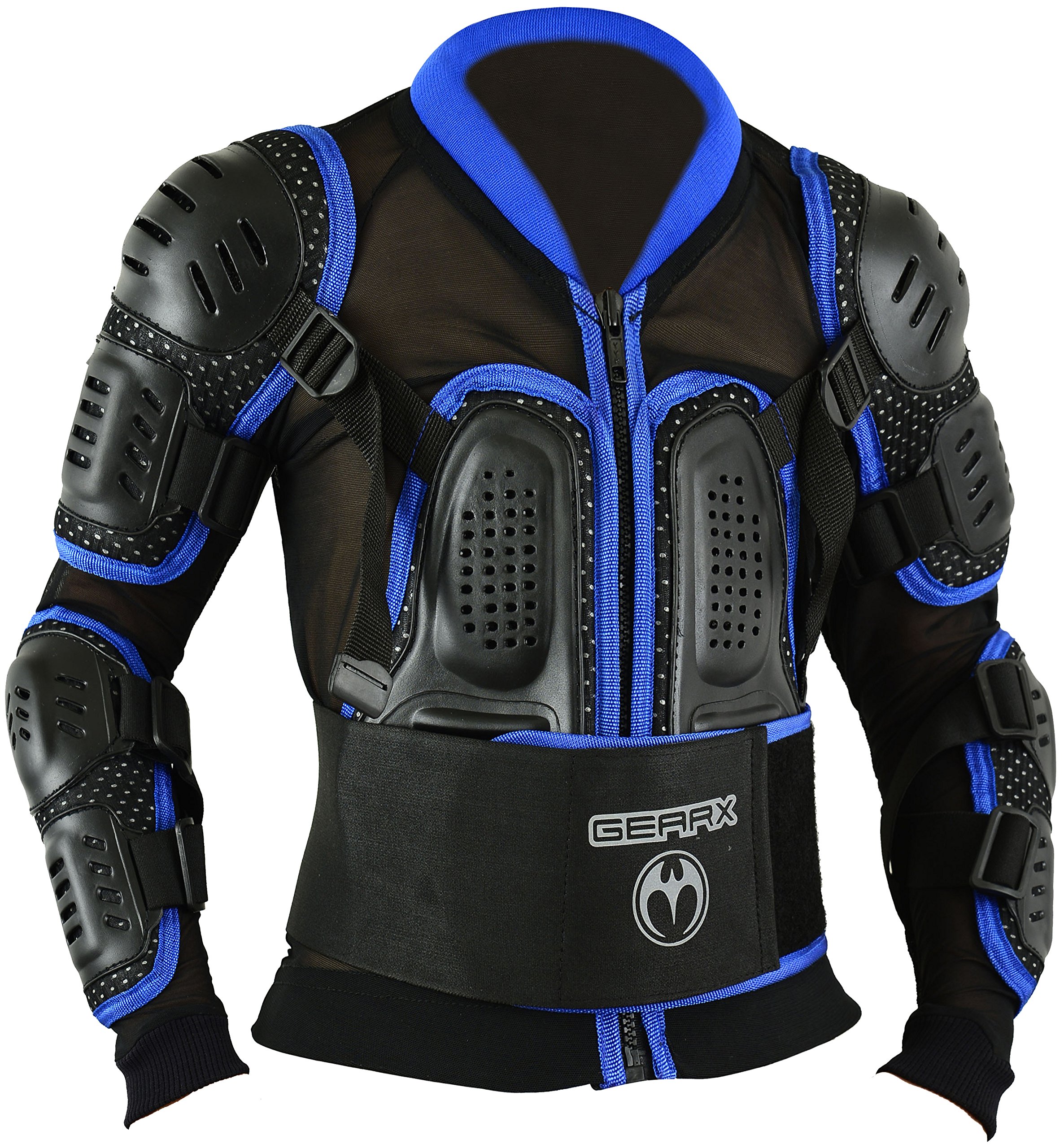 Kinder Motocross Rüstung Rücken Motorrad Schutz Jacke - Blau, S