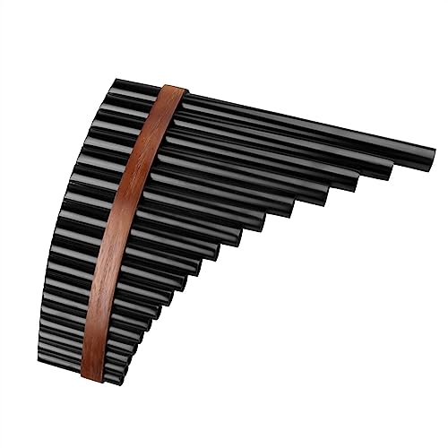 18 Pfeifen, Braune Panflöte, F-Taste, Panflöte, Traditionelles Holzblasinstrument, Bambus-Panflöte Panflöte für Anfänger (Color : Left)