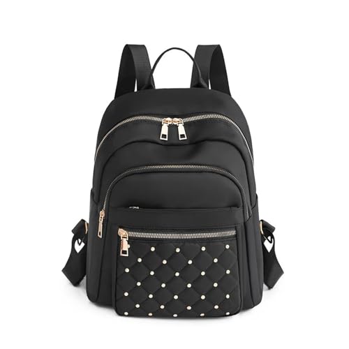 NICHANGHUA Klassischer Vintage-Stil Damen-Rucksack, Leder, PU, ​​modischer Rucksack, Damen-Reisetasche, lässig, solide Schultasche for Mädchen (Color : Black)