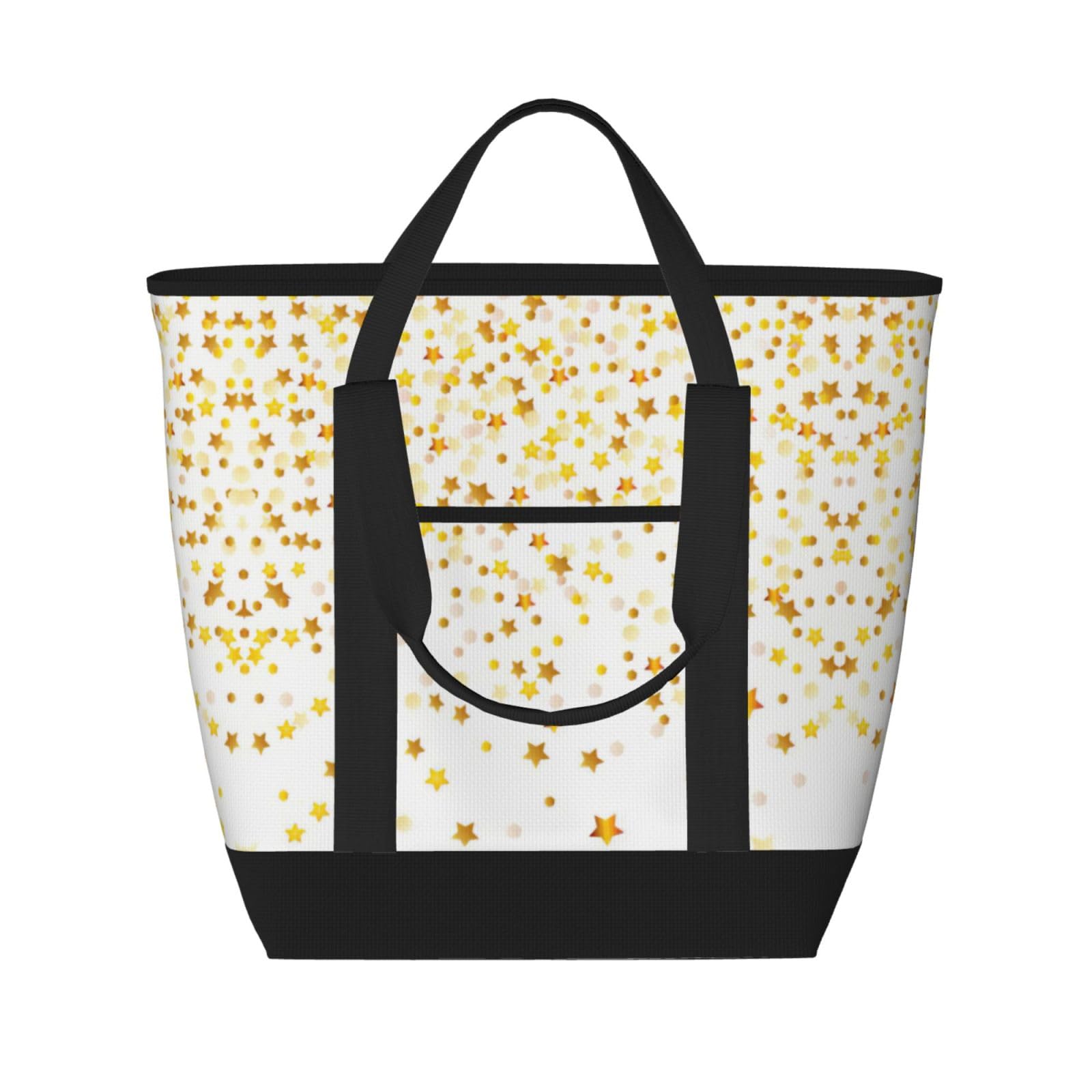 YQxwJL Sparsed Dreamy Stars and Spots Print Large Capacity Tote Bag,Insulated Lunch Bag,Reusable Grocery Bag with Zipper for Women Men