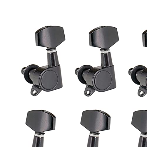 Gitarren Stimmwirbel 6 Stücke Versiegelte Gitarren String Stifte Sperrer Tuner 3L3R. Tuning Pegs String Tuner Elektrische Akustikgitarre (Color : Black)