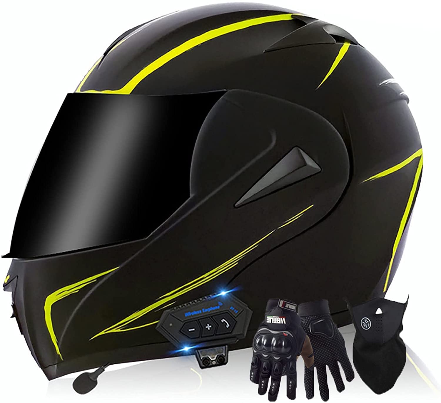 Modulare Motorradhelme Bluetooth Helm DOT/ECE-Zertifizierung Klapphelm Motorradhelme Touring-Helme Integrierter Bluetooth-Kopfhörer Mit Lautsprechern Für Automatisches Beantworten