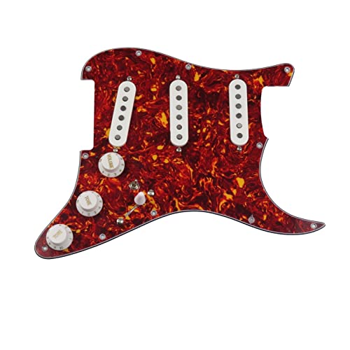 Geladenes Gitarren-Pickguard Gitarren-Pickups. SSS 6. 0s Stil Einzelne Spulen ALNICO 5 Pickups 7-Wege Geladener Prewired Pickguard (Color : 12)