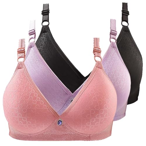 CSHE 3er Pack BH Damen ohne Bügel Push Up Sport BH Weich Und Bequem Bustier Frauen Starker Halt Große Größen Bra Yoga Sports-BHS Fitness Dessous für Alltag