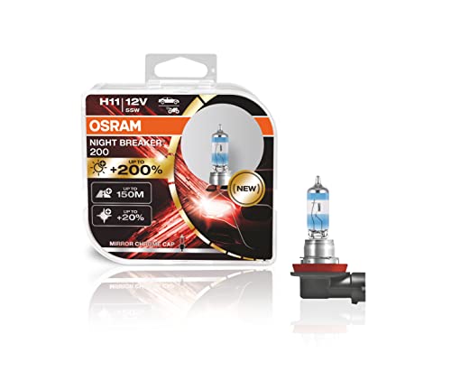 Osram Night Breaker Laser H11 next Generation, +150% mehr Helligkeit, Halogen-Scheinwerferlampe, 64211NL-HCB, 12V PKW, Duo Box (2 Lampen)