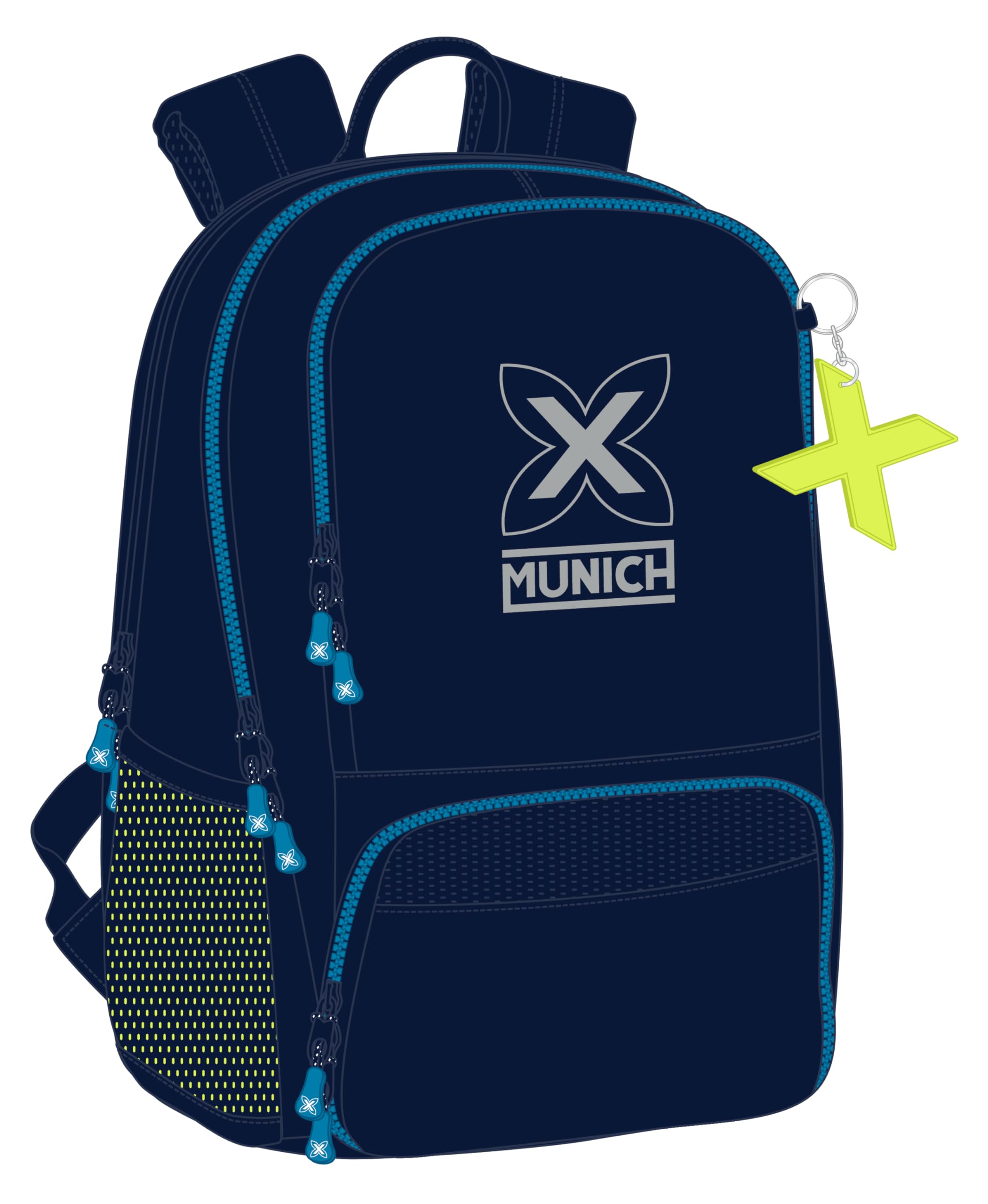 Safta Munich Nautic Paddel-Rucksack, Sportrucksack, Ideal für verschiedene Altersgruppen, bequem und vielseitig, Qualität und Widerstandsfähigkeit, 30 x 17 x 42 cm, Marineblau, marineblau, Estándar,