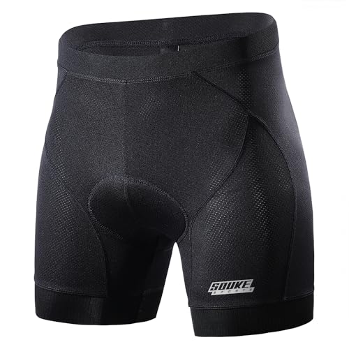 Souke Sports Herren Radunterhose Herren Radfahren Unterwäsche 4D Gepolstert Atmungsaktiv Fahrrad Unterwäsche Short mit Rutschhemmendem Beingreifer