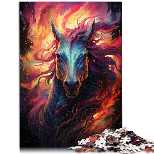 Puzzle | Puzzle „Malen von bunten Pferden“, 1000 Teile, Puzzle für Erwachsene, Holzpuzzle, ganze Familie, 1000 Teile (50 x 75 cm)