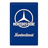 Nostalgic-Art 24012 Mercedes-Benz - Kundendienst  | Retro Blechschild | Vintage-Schild | Wand-Dekoration | Metall | 40x60 cm