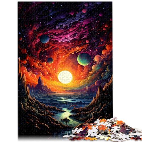 Puzzle-Spiele Fantasie Bunter Horizont Puzzles für Erwachsene 1000-teiliges Holzpuzzle Lernspiele, die anspruchsvoll, Aber unterhaltsam und humorvoll sind (50 x 75 cm)